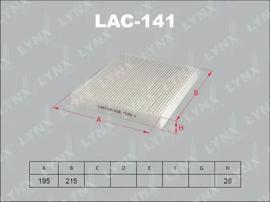 Filtre, air de l'habitacle LYNXAUTO LAC-141