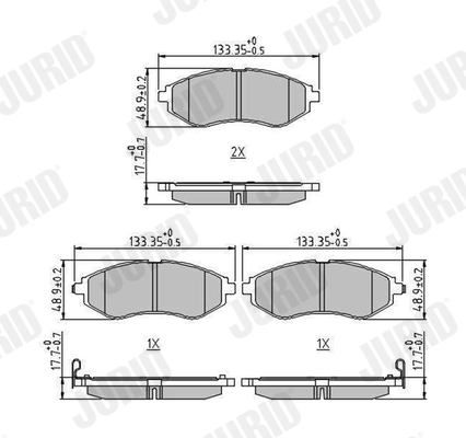 Kit de plaquettes de frein, frein à disque JURID 573371J
