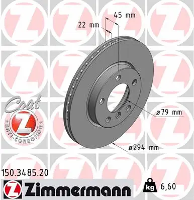 Disque de frein ZIMMERMANN 150.3485.20