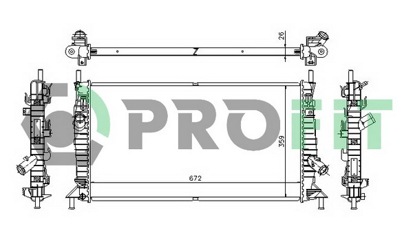 Radiateur, refroidissement du moteur PROFIT PR 2563A1