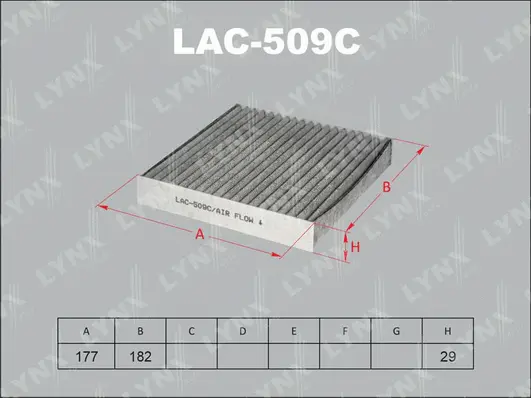 Filtre, air de l'habitacle LYNXAUTO LAC-509C