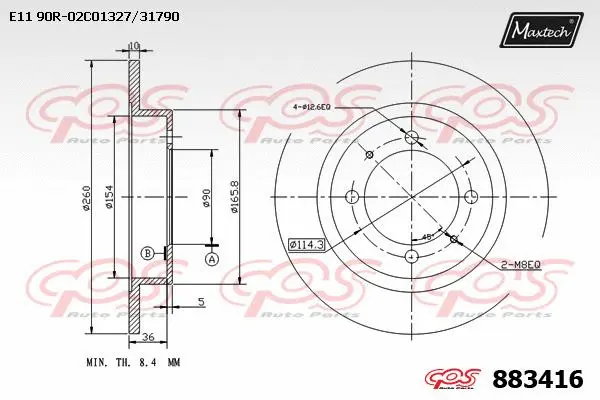 Disque de frein MAXTECH 883416