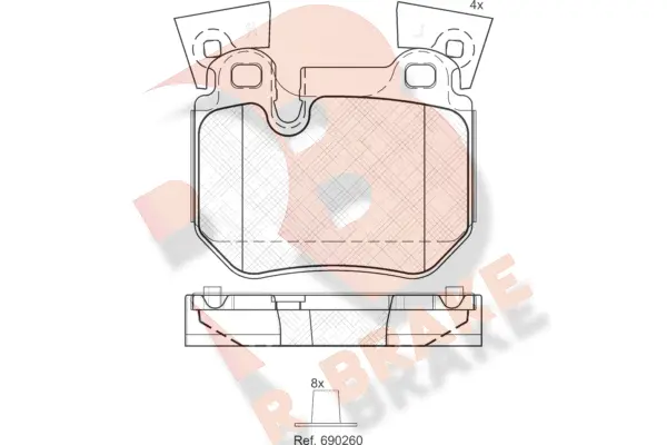 Kit de plaquettes de frein, frein à disque R BRAKE RB1965