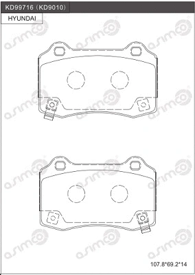 Kit de plaquettes de frein, frein à disque ASIMCO KD9010
