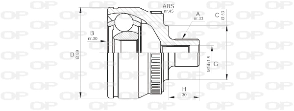 Jeu de joints, arbre de transmission OPEN PARTS CVJ5233.10