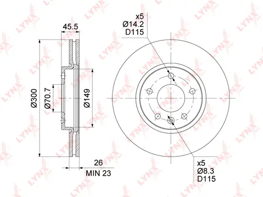 Disque de frein LYNXAUTO BN-1354