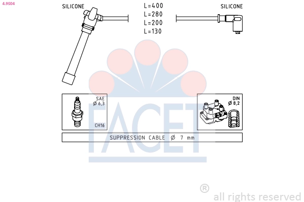 Kit de câbles d'allumage FACET 4.9504