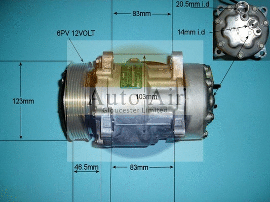 Compresseur, climatisation AUTO AIR GLOUCESTER 14-7808