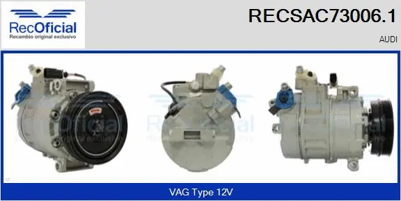 Compresseur, climatisation RECOFICIAL RECSAC73006.1