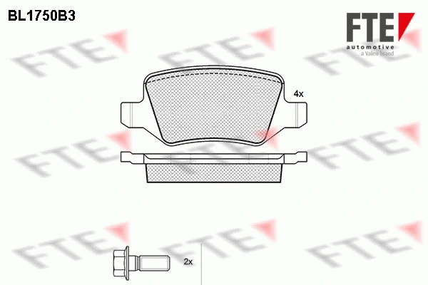 Kit de plaquettes de frein, frein à disque FTE 9010332