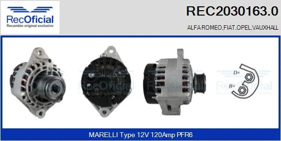 Alternateur RECOFICIAL REC2030163.0