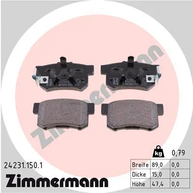 Kit de plaquettes de frein, frein à disque ZIMMERMANN 24231.150.1
