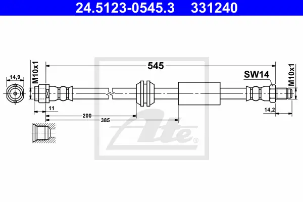 Flexible de frein ATE-APAC 24.5123-0545.3