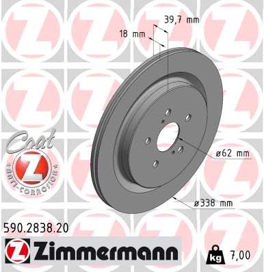 Disque de frein ZIMMERMANN 590.2838.20
