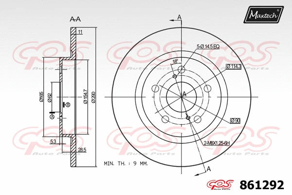 Disque de frein MAXTECH 861292