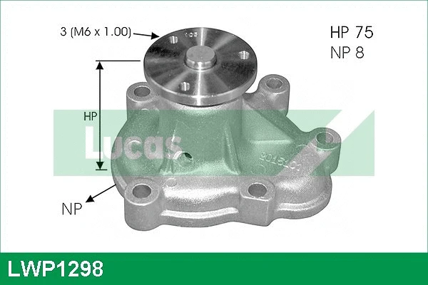 Pompe à eau, refroidissement du moteur LUCAS LWP1298