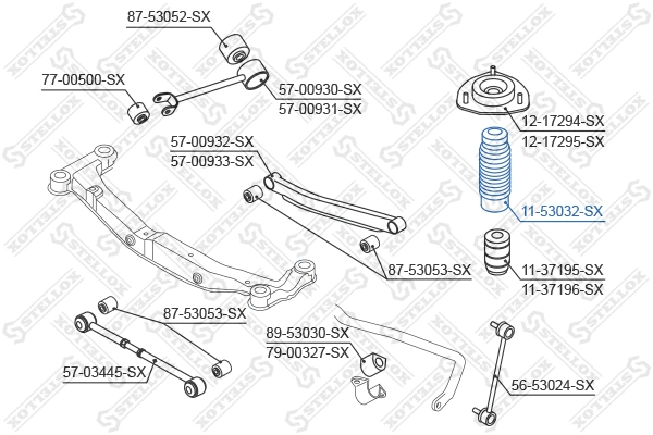 Bouchon de protection/soufflet, amortisseur STELLOX 11-53032-SX