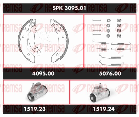 Kit de freins, freins à tambours REMSA SPK 3095.01