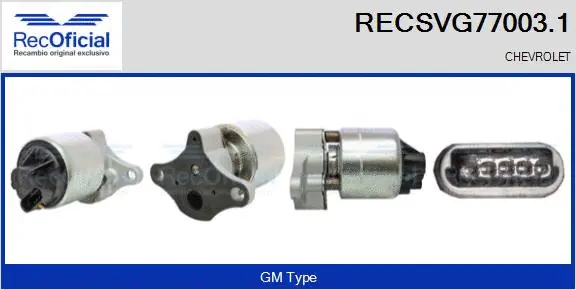 Vanne EGR RECOFICIAL RECSVG77003.1