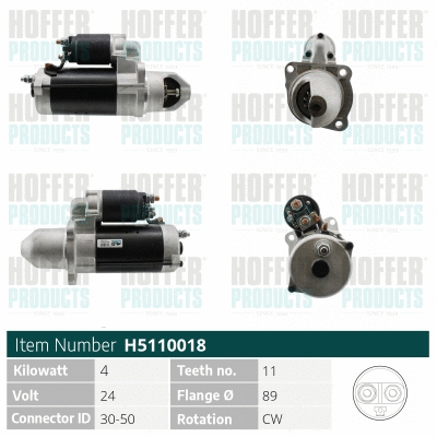 Démarreur HOFFER H5110018