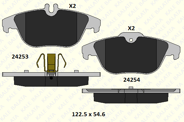 Kit de plaquettes de frein, frein à disque KALE 24253 179 05