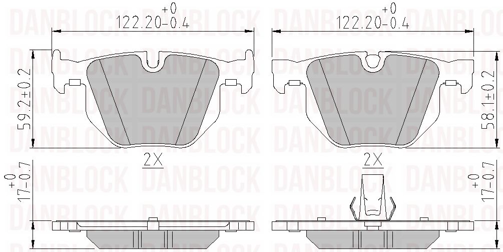 Kit de plaquettes de frein, frein à disque DANBLOCK DB 510586