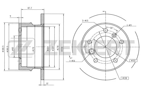 Disque de frein ZEKKERT BS-5200B
