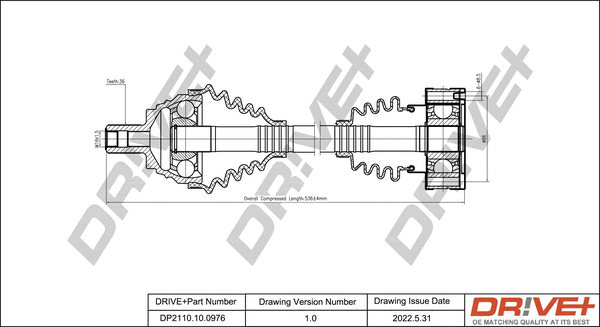 Arbre de transmission Dr!ve+ DP2110.10.0976