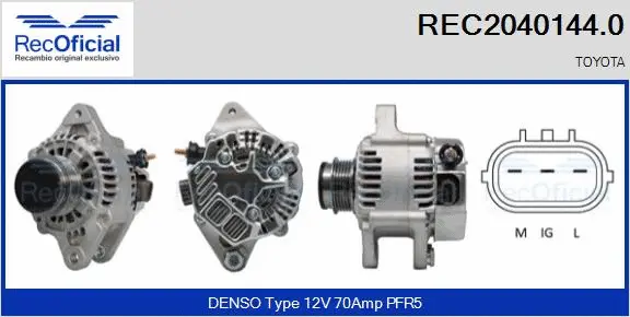 Alternateur RECOFICIAL REC2040144.0