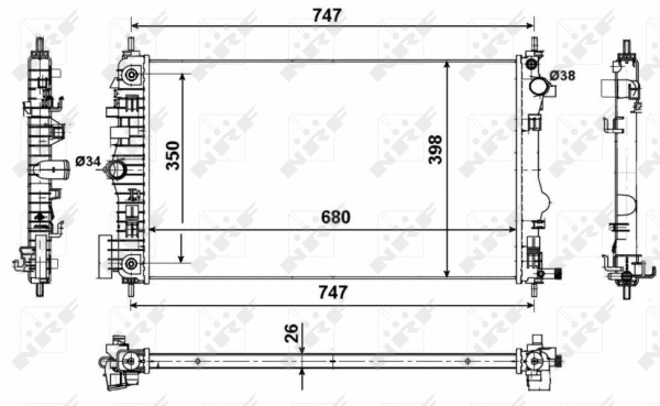 Radiateur, refroidissement du moteur NRF 53775