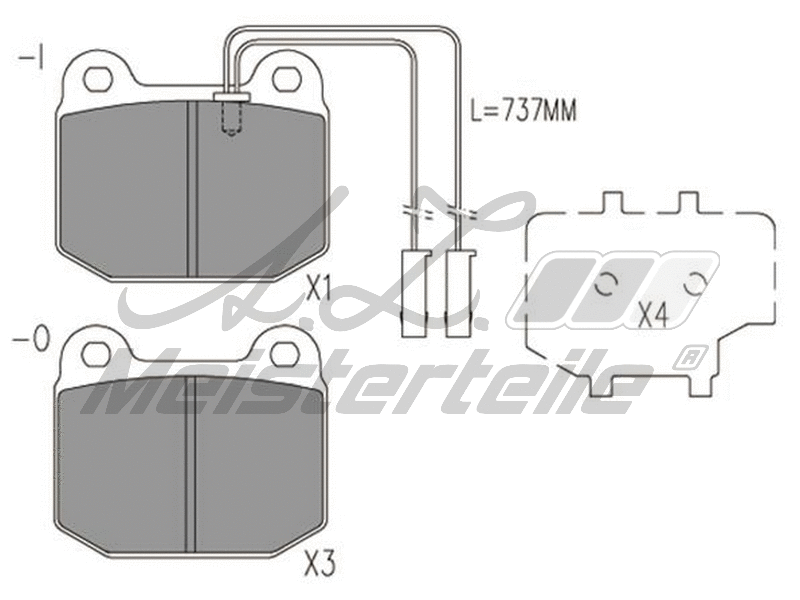 Kit de plaquettes de frein, frein à disque A.Z. Meisterteile AZMT-44-022-2376