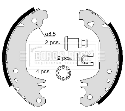 Jeu de mâchoires de frein BORG & BECK BBS6065