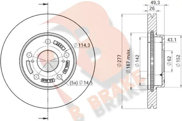 Disque de frein R BRAKE 78RBD22897