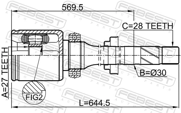 Jeu de joints, arbre de transmission FEBEST 2911-FLIIMTRH