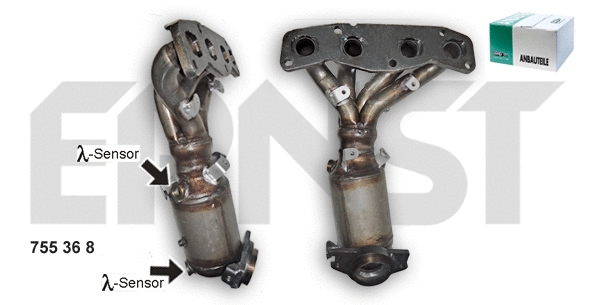 Catalyseur en coude ERNST 755368