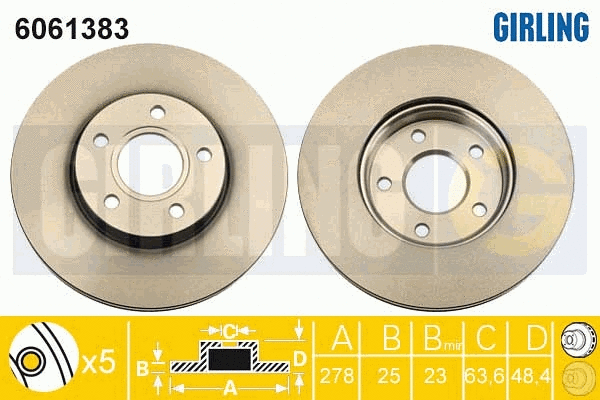 Disque de frein GIRLING 6061383
