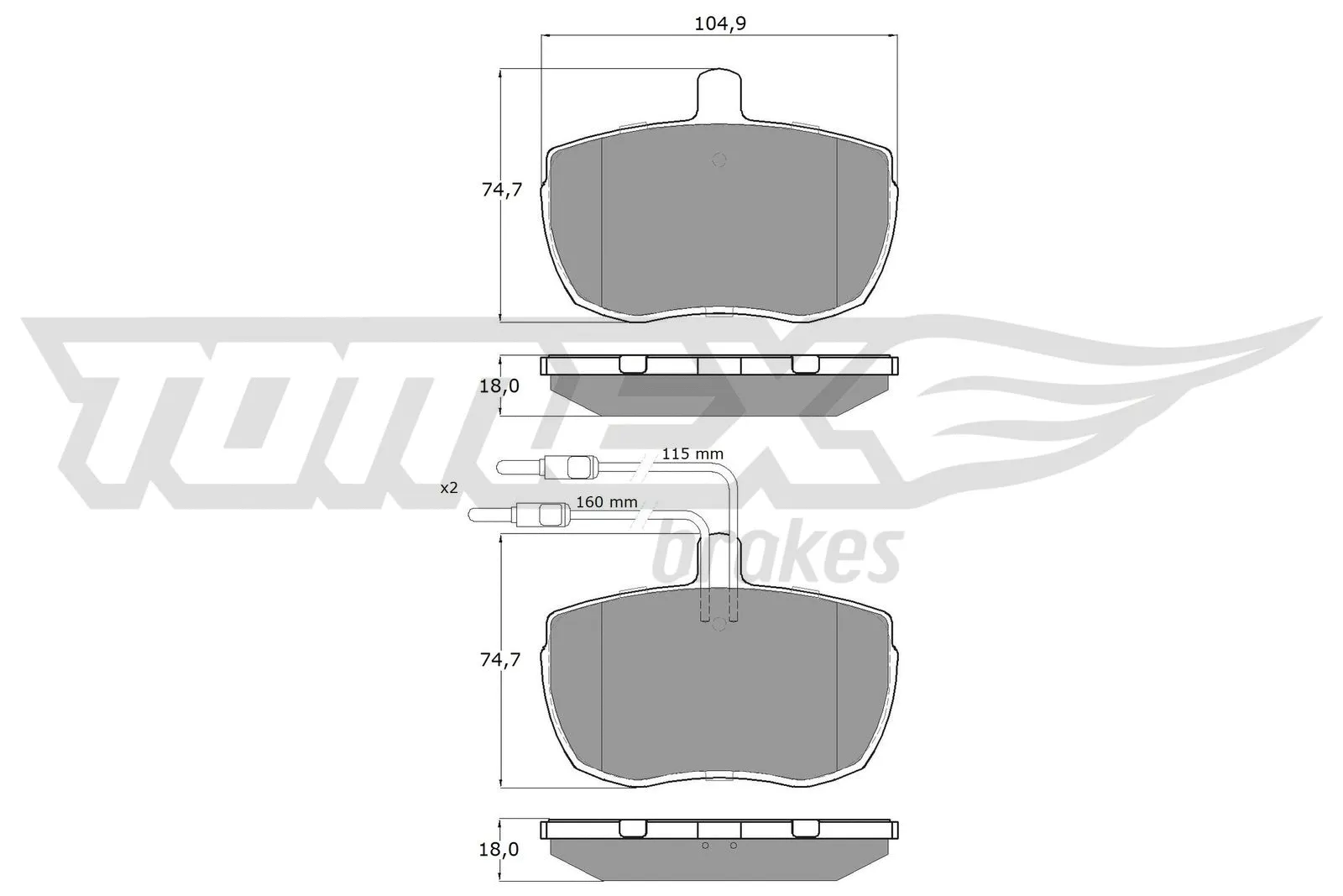 Kit de plaquettes de frein, frein à disque TOMEX Brakes TX 11-22