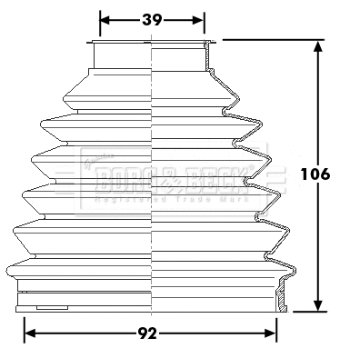 Jeu de joints-soufflets, arbre de commande BORG & BECK BCB6231