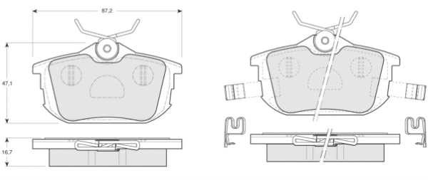 Kit de plaquettes de frein, frein à disque MTR MT519