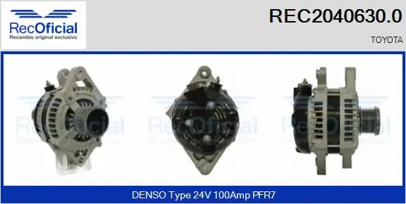 Alternateur RECOFICIAL REC2040630.0
