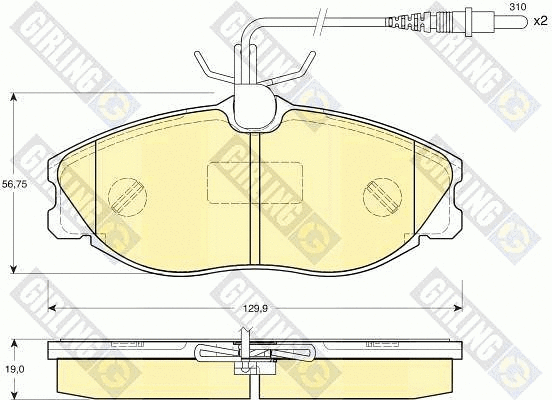 Kit de plaquettes de frein, frein à disque GIRLING 6112591