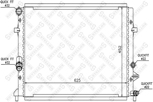 Radiateur, refroidissement du moteur STELLOX 10-26435-SX