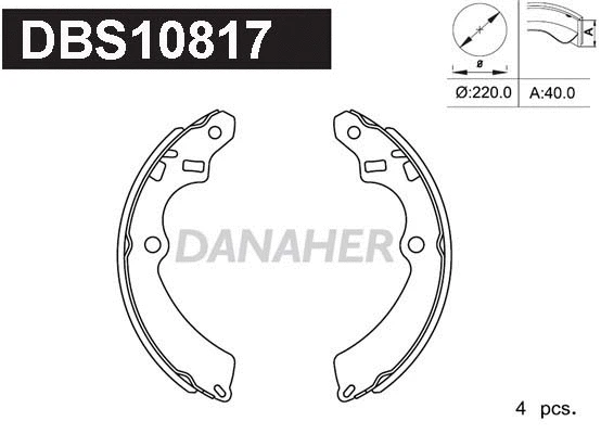 Jeu de mâchoires de frein DANAHER DBS10817