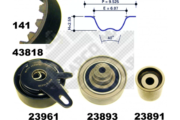 Kit de courroie crantée MAPCO 23818