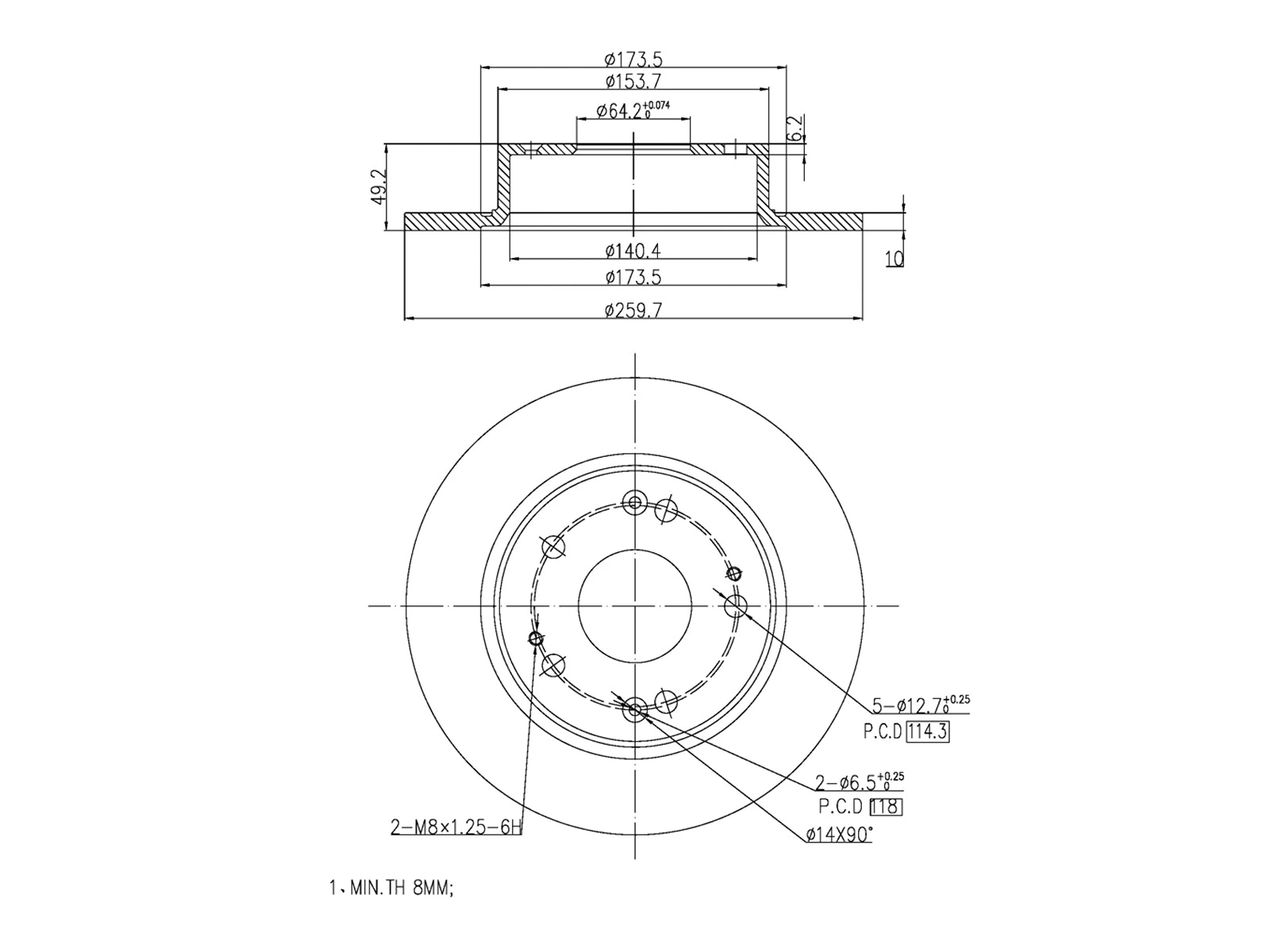 Disque de frein A.Z. Meisterteile AZMT-44-024-1210