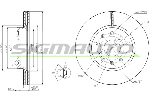 Disque de frein SIGMAUTO DBB620V