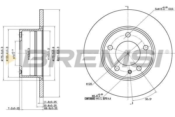 Disque de frein BREMSI CD6119S