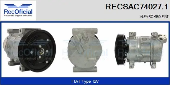 Compresseur, climatisation RECOFICIAL RECSAC74027.1
