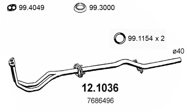 Tuyau d'échappement ASSO 12.1036