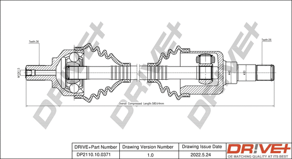 Arbre de transmission Dr!ve+ DP2110.10.0371